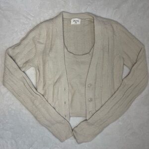 Aritzia/Wilfred Free Matching Sweater Set - cream - size 2XS